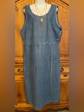 VTG 90s Premier International Denim
Jumper Dress X Large Cottagecore